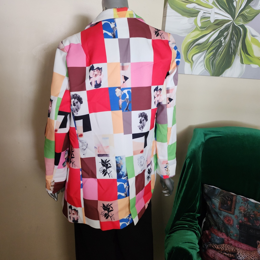Vibrant Patchwork Women's Blazer - image 3